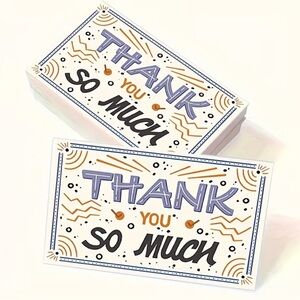 Elegant Thank You Cards, Black, Orange, Purple, NEW, 50 pcs.
